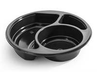 Контейнер К-189-650-3 круглый, 3 секции, 650 мл, d=191 мм, h=38 мм, 300 шт