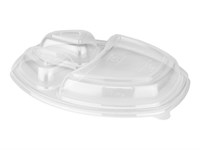 Крышка к овальному контейнеру 3 секции, СпК-257К-3 257х202, h=25мм, прозрачная, 300 шт - фото 27488