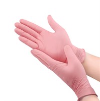 Перчатки нитриловые, розовые, размер S, вес перчатки 3 г, 100шт. в уп., AVIORA, 402-868 - фото 27652