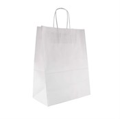 Пакет бумажный с кручеными ручками, белый, 260*150*350 мм, AVIORA, 200 шт - фото 27705