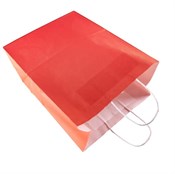 Пакет бумажный с кручеными ручками, красный, 240*140*280 мм, AVIORA, 300 шт - фото 27716