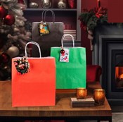 Пакет бумажный с кручеными ручками, красный, 220*120*250 мм, AVIORA, 250 шт - фото 27719