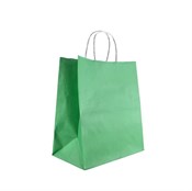 Пакет бумажный с кручеными ручками, зеленый, 240*140*280 мм, AVIORA, 300 шт - фото 27723