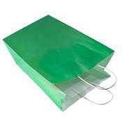 Пакет бумажный с кручеными ручками, зеленый, 240*140*280 мм, AVIORA, 300 шт - фото 27725