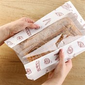 Пакет бумажный с рисунком "ХЛЕБ", 325 х 200 + 65 мм, с окном 110 мм, влагопрочный, белый, AVIORA, 50 шт/уп - фото 27740