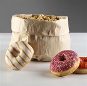 Пакет бумажный с рисунком "ПОЛОСКА", УНИВЕРСАЛЬНЫЙ, крафт, 350 х 200 + 100 мм, коричневый, AVIORA, 50 шт/уп - фото 27744