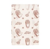 Пакет бумажный с рисунком "КАРТОШКА ФРИ", 175 х 110 + 50 мм, жиростойкий, белый, AVIORA, 100 шт/уп - фото 27753