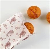 Пакет бумажный с рисунком "КАРТОШКА ФРИ", 175 х 110 + 50 мм, жиростойкий, белый, AVIORA, 100 шт/уп - фото 27755