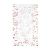 Пакет бумажный с окном с рисунком "ВЫПЕЧКА", 250 х 140 + 60 мм, жиростойкий, белый, AVIORA, 100 шт/уп - фото 27759