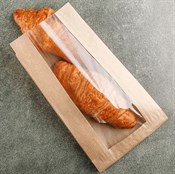 Пакет бумажный с окном под ВЫПЕЧКУ, 250 х 140 + 60 мм, крафт, коричневый, AVIORA, 100 шт/уп - фото 27765