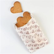 Пакет бумажный с рисунком "ВЫПЕЧКА", 250 х 140 + 60 мм, жиростойкий, белый, AVIORA, 100 шт/уп - фото 27768