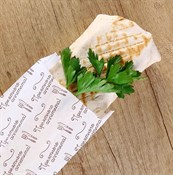 Пакет бумажный под ШАУРМУ, с рисунком "ПРИЯТНОГО АППЕТИТА", 220 х 90 + 40 мм, жиростойкий, белый, AVIORA, 100 шт/уп - фото 27785