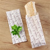 Пакет бумажный под ШАУРМУ, с рисунком "ПРИЯТНОГО АППЕТИТА", 220 х 90 + 40 мм, жиростойкий, белый, AVIORA, 100 шт/уп - фото 27786