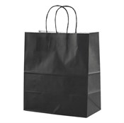 Пакет бумажный с кручеными ручками, чёрный, 260*150*340 мм, AVIORA, 200 шт