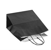 Пакет бумажный с кручеными ручками, чёрный, 260*150*340 мм, AVIORA, 200 шт - фото 27792