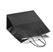 Пакет бумажный с кручеными ручками, чёрный, 240*140*280 мм, AVIORA, 300 шт - фото 27795