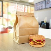 Крафт-пакет "навынос" С, 220*120*290 мм, 50 г./кв.м, прямоугольное дно - фото 27800