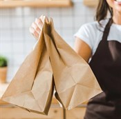 Крафт-пакет "навынос" В, 180*120*290 мм, 50 г./кв.м, прямоугольное дно - фото 27802