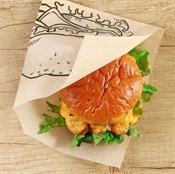 Уголок бумажный с рисунком "БУРГЕР", 175 x 140 мм, подпергамент жиропрочный, коричневый, AVIORA, 100 шт/уп - фото 27817