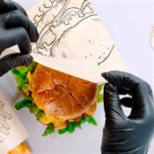 Уголок бумажный с рисунком "БУРГЕР", 175 x 140 мм, подпергамент жиропрочный, коричневый, AVIORA, 100 шт/уп - фото 27818