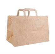 Пакет бумажный с плоскими ручками, крафт, 320*200*220 мм, AVIORA, 300 шт - фото 27819