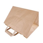 Пакет бумажный с плоскими ручками, крафт, 320*200*220 мм, AVIORA, 300 шт - фото 27820