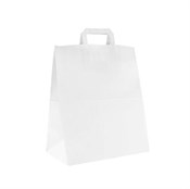 Пакет бумажный с плоскими ручками, белый, 320*200*370 мм, AVIORA, 200 шт - фото 27823