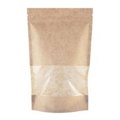 Пакет дой-пак бумажный с замком зип-лок (Бумага/СPP), 150 х 240 + (45+45) мм, с окном 80 мм, 100 шт/уп, AVIORA - фото 27851