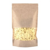 Пакет дой-пак бумажный с замком зип-лок (Бумага/СPP), 150 х 240 + (45+45) мм, с окном 80 мм, 100 шт/уп, AVIORA - фото 27852