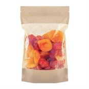 Пакет дой-пак бумажный с замком зип-лок (Бумага/СPP), 150 х 240 + (45+45) мм, с окном 140мм, 100 шт/уп, AVIORA - фото 27855