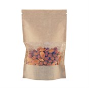 Пакет дой-пак бумажный с замком зип-лок (Бумага/СPP), 140 х 225 + (40+40) мм, с окном 70 мм, 100 шт/уп, AVIORA - фото 27858