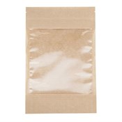 Пакет дой-пак бумажный с замком зип-лок (Бумага/СPP), 140 х 225 + (40+40) мм, с окном 140мм, 100 шт/уп, AVIORA - фото 27859