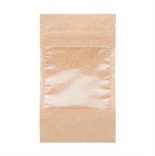 Пакет дой-пак бумажный с замком зип-лок (Бумага/СPP), 110 х 185 + (35+35) мм, с окном 90 мм, 100 шт/уп, AVIORA - фото 27862