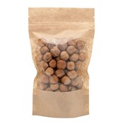 Пакет дой-пак бумажный с замком зип-лок (Бумага/СPP), 110 х 185 + (35+35) мм, с окном 90 мм, 100 шт/уп, AVIORA - фото 27864