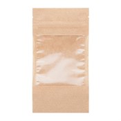 Пакет дой-пак бумажный с замком зип-лок (Бумага/СPP), 100 x 185 + (30+30) мм, с окном 90 мм, 100 шт/уп, AVIORA