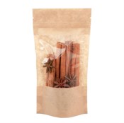 Пакет дой-пак бумажный с замком зип-лок (Бумага/СPP), 100 x 185 + (30+30) мм, с окном 90 мм, 100 шт/уп, AVIORA - фото 27867