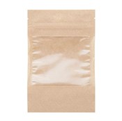 Пакет дой-пак бумажный с замком зип-лок (Бумага/СPP), 120 х 185 + (35+35) мм, с окном 90 мм, 100 шт/уп, AVIORA - фото 27868