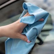 Салфетка микрофибра, 35 х 35 см, 280 г/м2, голубая, гладкая, для стекол, «ГОРНИЦА» - фото 27906