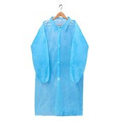 Халат одноразовый голубой на липучке, р.52-56 (XXL), 25 г/м2, 10 шт. в уп., AVIORA - фото 27973