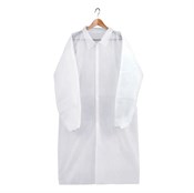 Халат одноразовый белый на липучке, р.52-56 (XXL), 25 г/м2, 10 шт. в уп., AVIORA - фото 27977