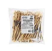 Декоративные пики из бамбука "УЗЕЛКИ-СЕРДЕЧКИ" черные, 120 мм, 100 шт. в пакете, AVIORA - фото 28037