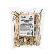 Декоративные пики из бамбука "ЗАВИТКИ" черные, 100 мм, 100 шт. в пакете, AVIORA - фото 28061