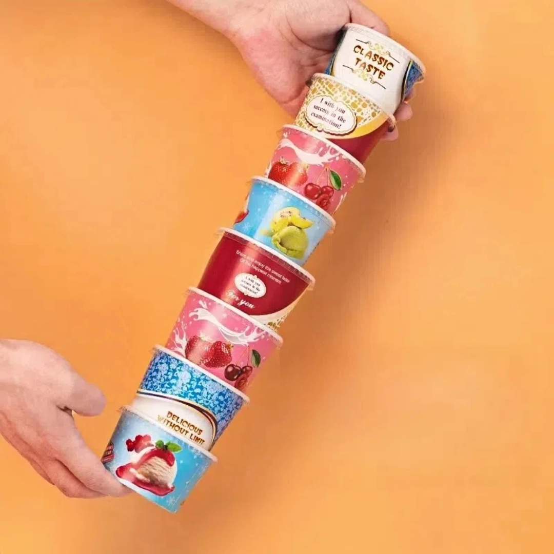 изготовим бумажные стаканчики креманки для мороженого, десертов и соусов