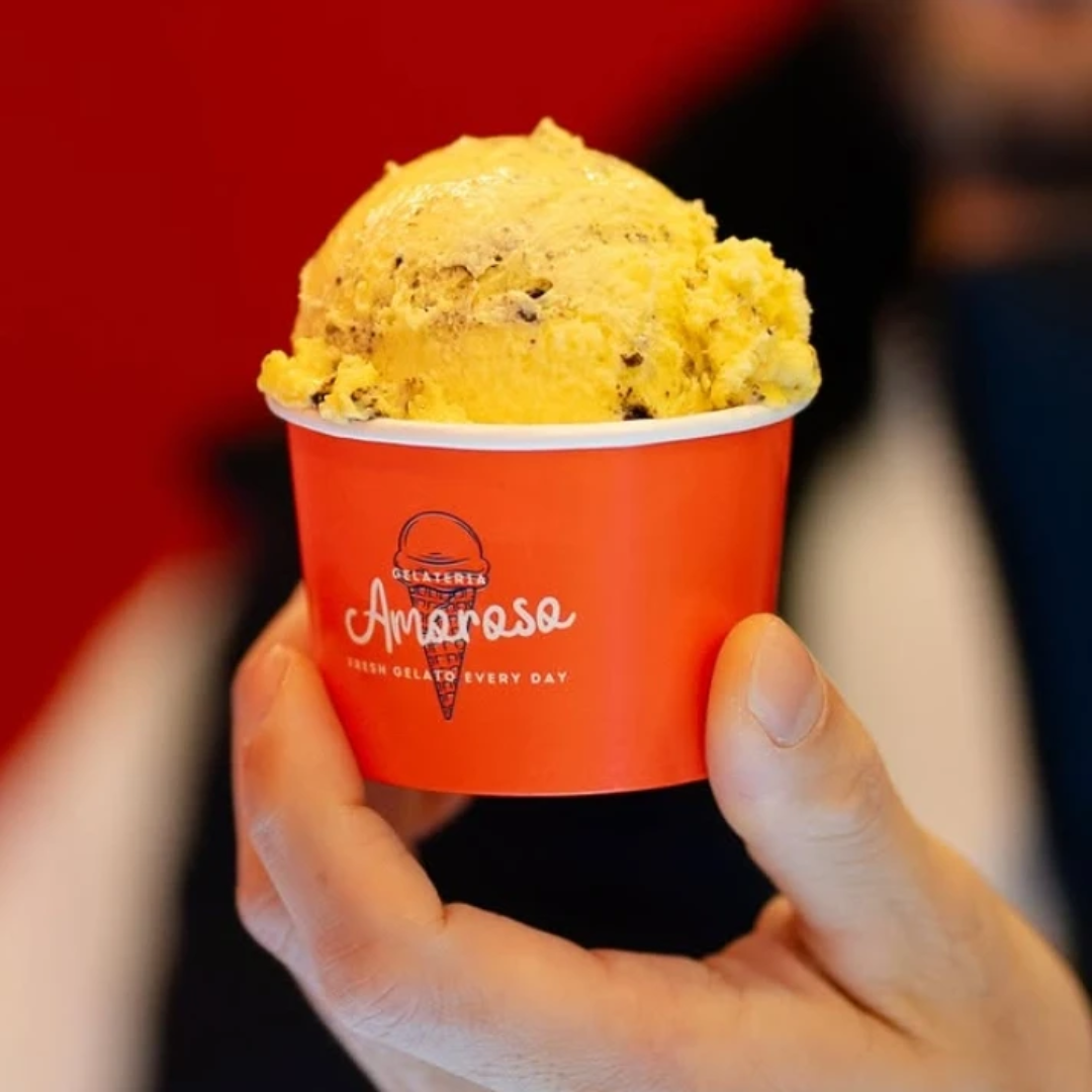 Бумажные одноразовые стаканчики для мороженного купить с логотипом ПОНИ ПРИНТ