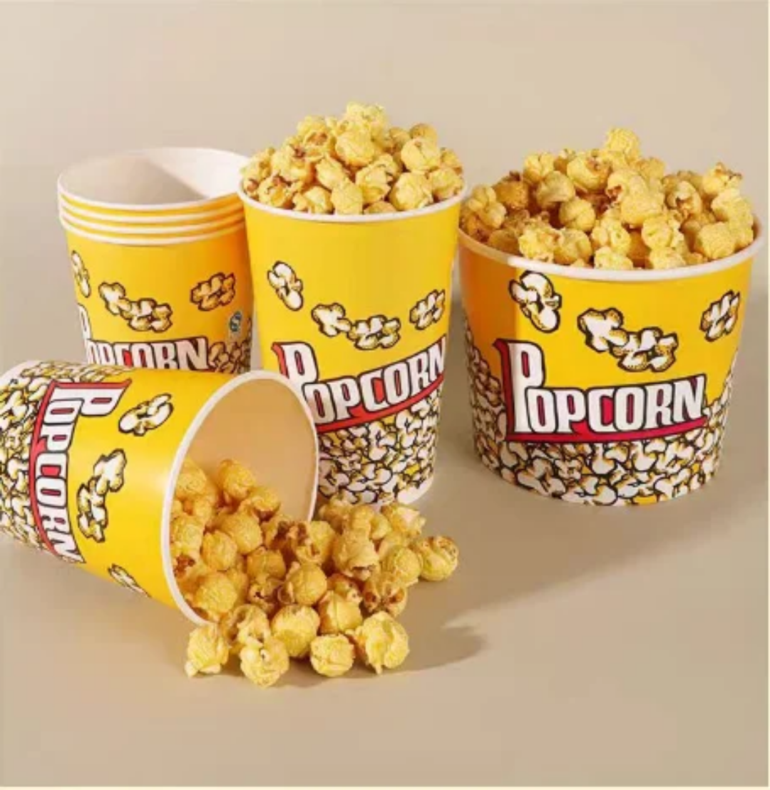 изготовим Ведра и стаканы из картона для попкорна с круглым дном купить печать