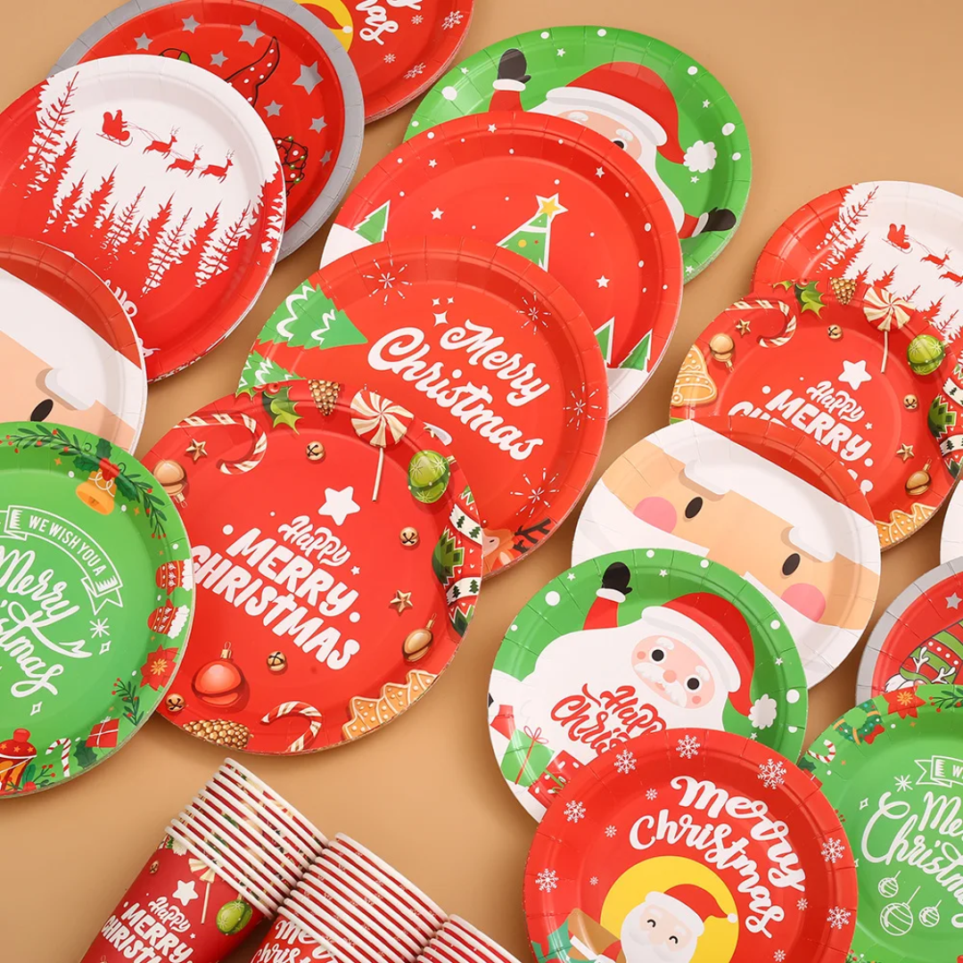 Тарелки бумажные одноразовые с дизайном печать корпоративные