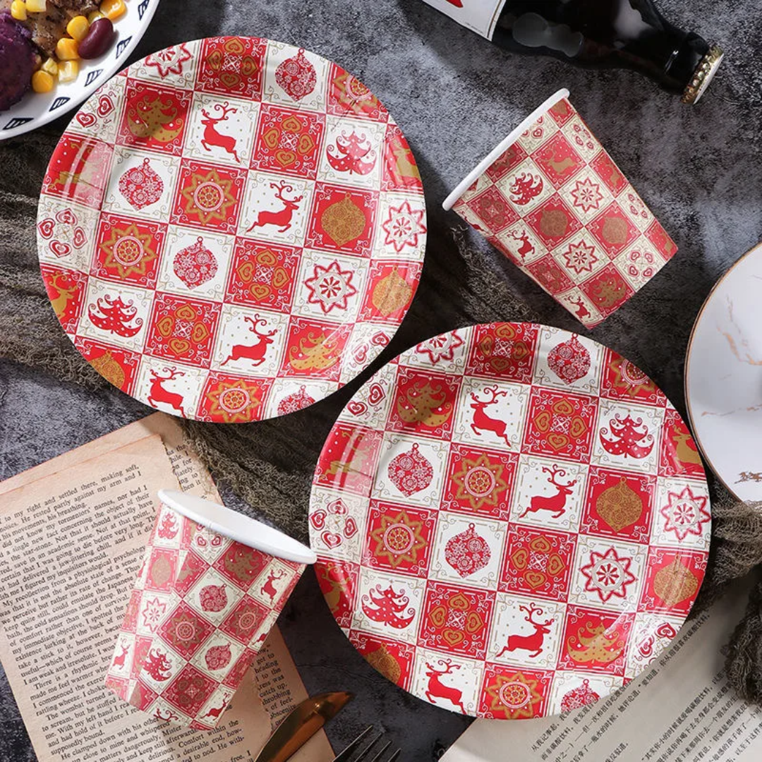 Тарелки бумажные одноразовые с дизайном печать